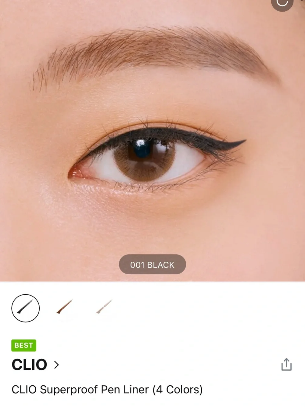 Clio Superproof Pen Liner in Shade 01 Black Kill Black Korean Beauty